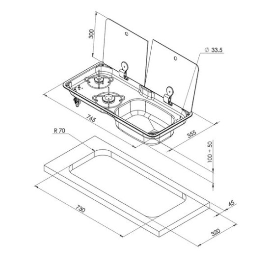 CAN Randi Hob & RH Sink