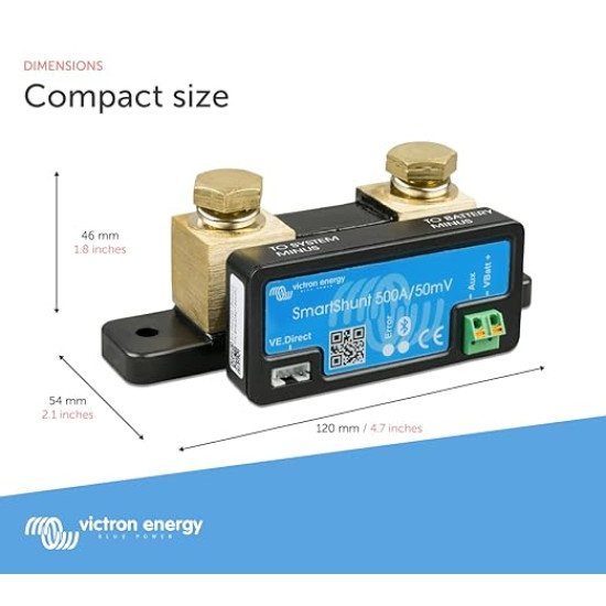 Victron Energy SmartShunt 500 amp Battery Monitor (Bluetooth)