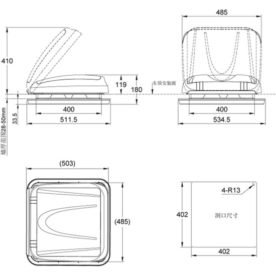 Roof Window 40cm 